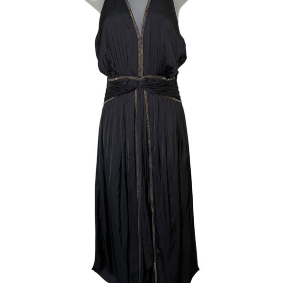 Ramy Brook Melanie Black Embellished Halter Midi Dress NWT Size S - Picture 7 of 8